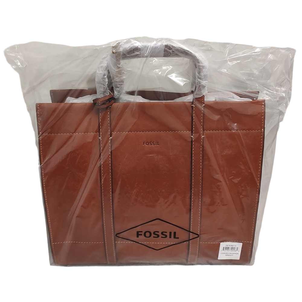 FOSSIL Carmen Shopper Tote Crossbody Leather Brandy Brown ZB7938213 - Picture 13 of 16